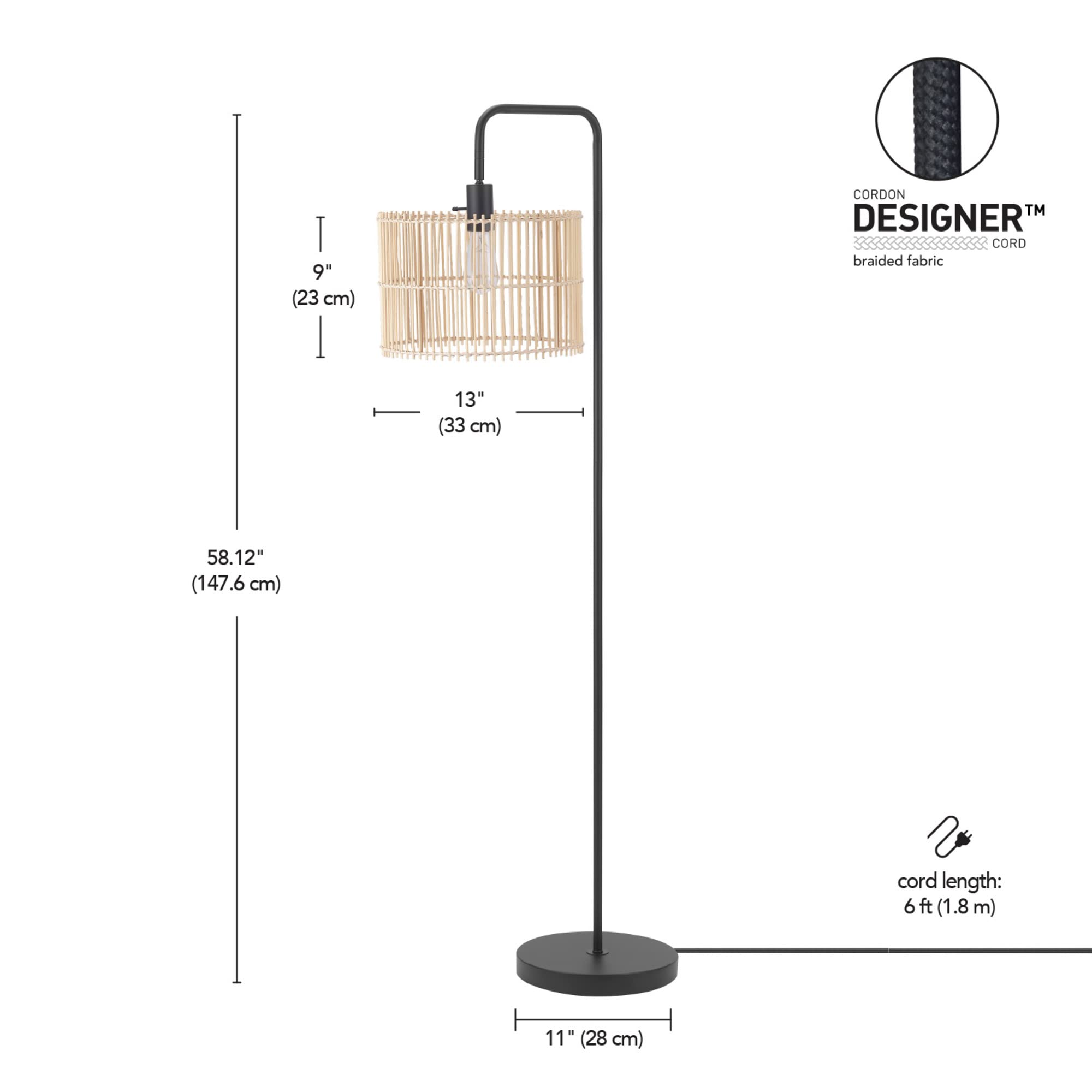 Brass Floor Lamp with White Shade for Modern Decor