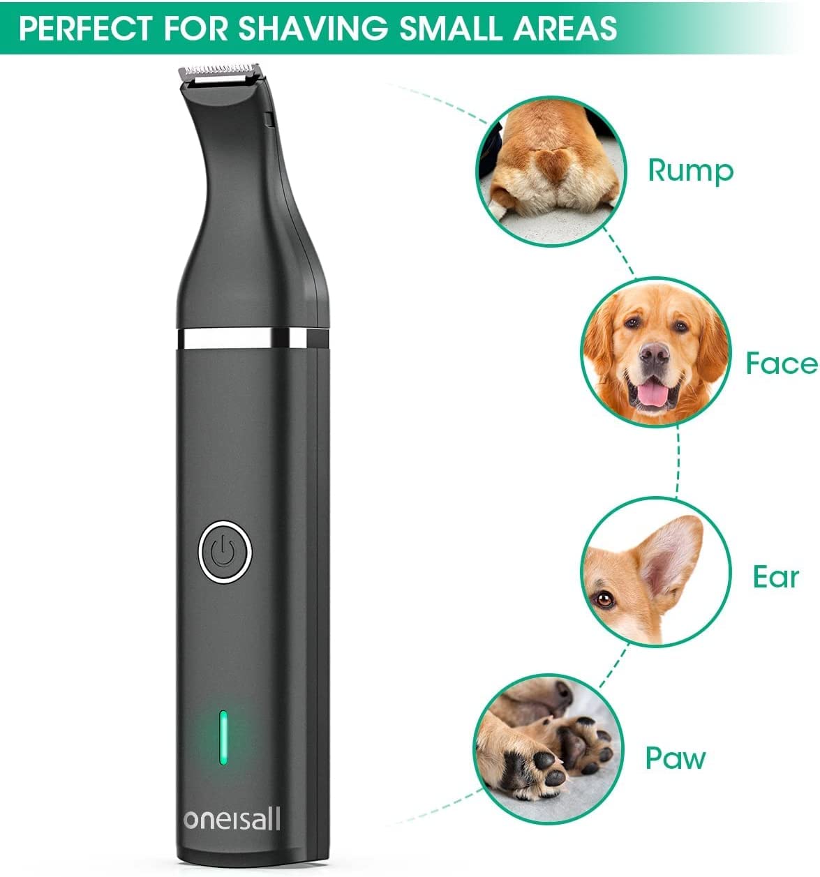 Oneisall Dog Clippers Cordless Low Noise Grooming Trimmer