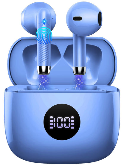 Wireless Earbuds, Bluetooth 5.4 Ear Buds LED Power Display Headphones Bass Stereo, Bluetooth Earbuds in-Ear Noise Cancelling Mic, 40H Playback Mini Case IP7 Waterproof Sports Earphones for Android iOS