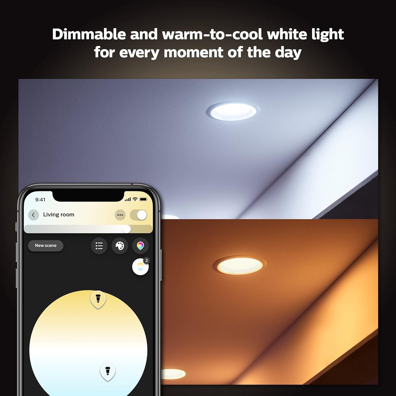 Philips Hue Smart LED Downlight 4 Pack With Color Control