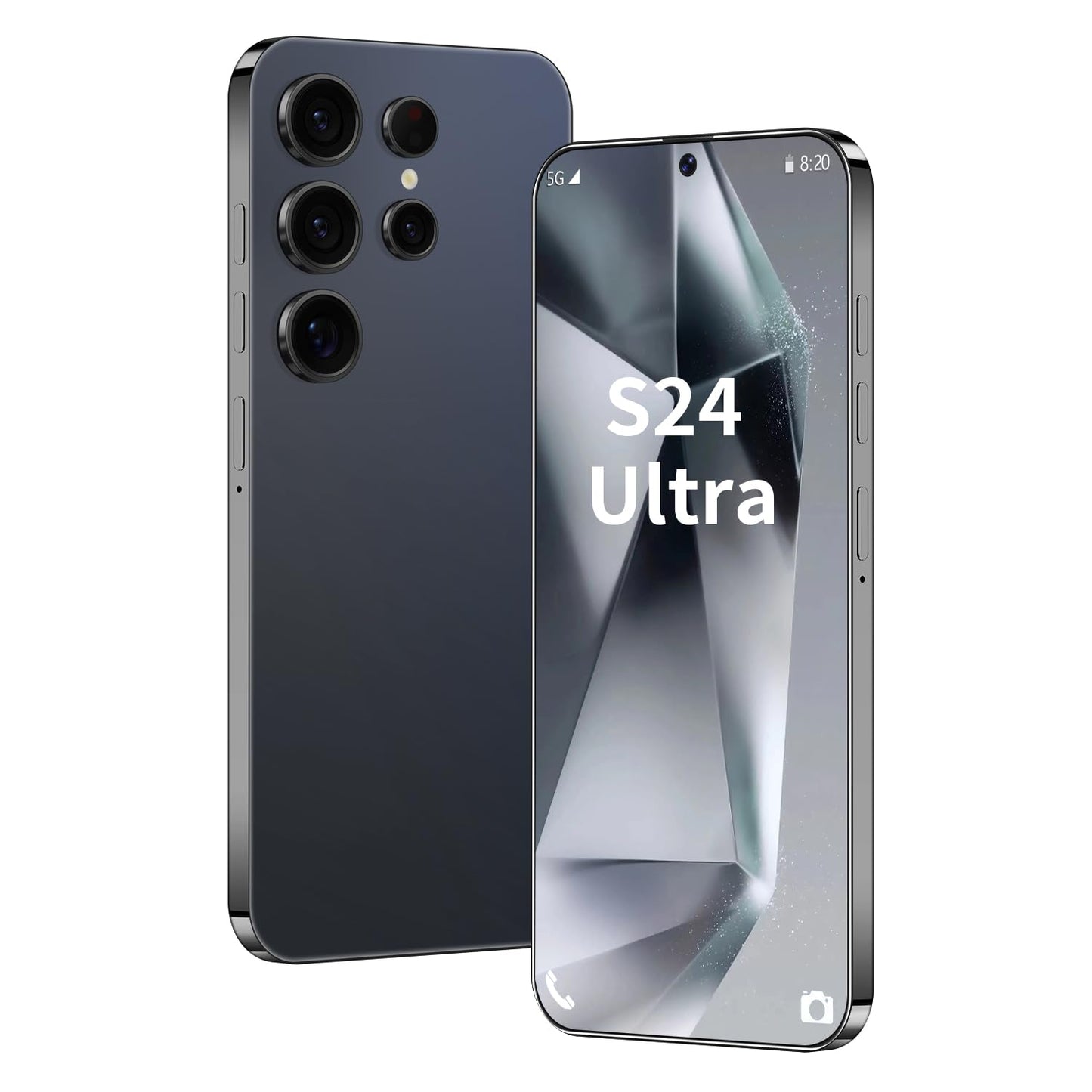 Unlocked S24 Ultra Android Phone 5G 6800mAh Dual SIM 108MP Camera Titanium Black
