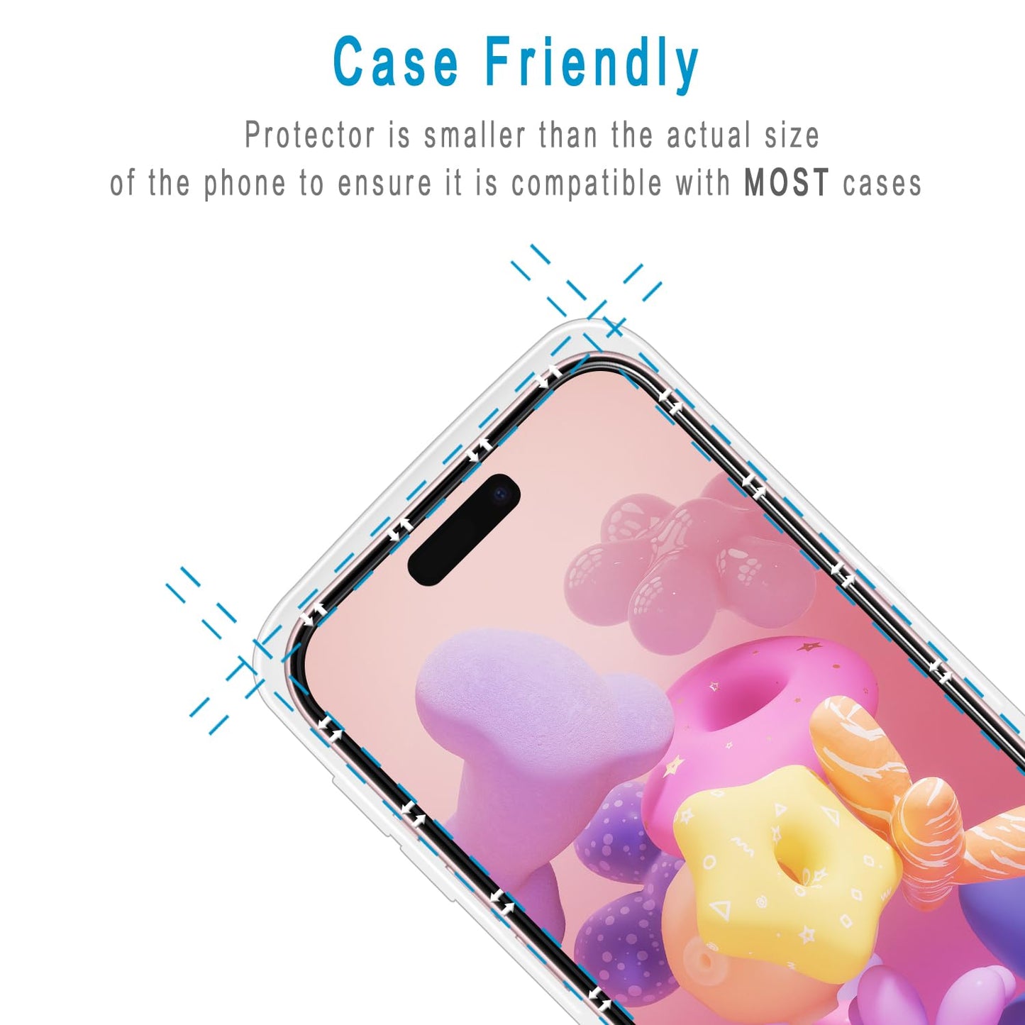 2 Pack iPhone 16 Pro Max 6.9 Inch Tempered Glass Screen Protector Full Coverage