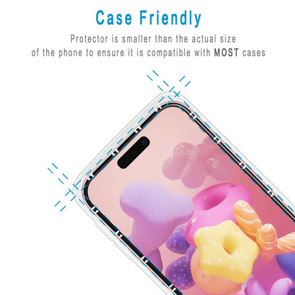 2 Pack iPhone 16 Pro Max 6.9 Inch Tempered Glass Screen Protector Full Coverage