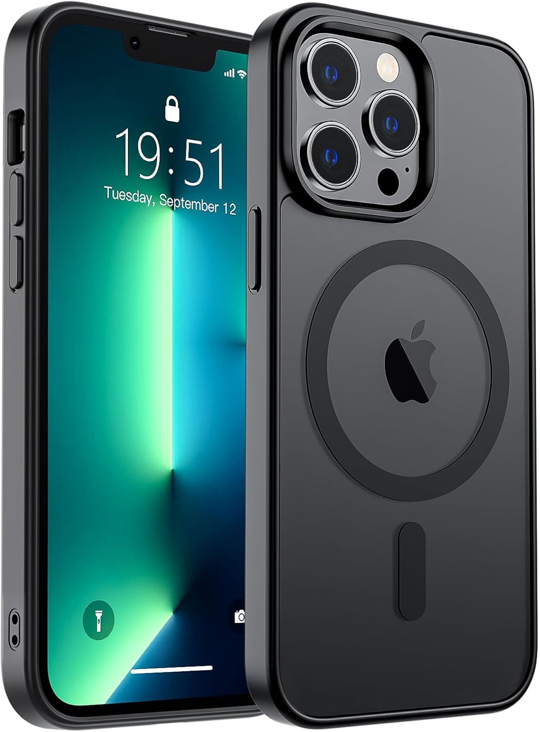 MagSafe Compatible iPhone 14 15 Case Matte Shockproof Anti Scratch Black