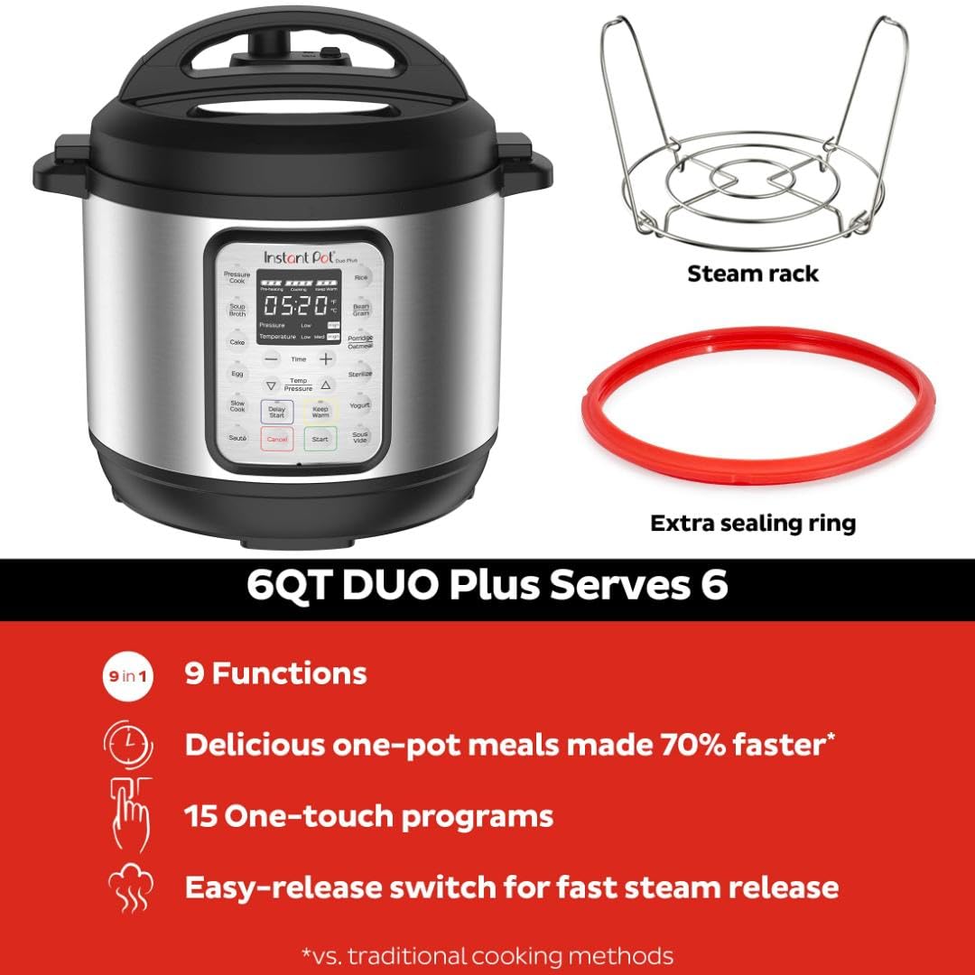 Instant Pot Duo Plus 9-in-1 Multicooker with Recipes