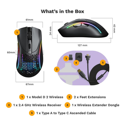 Glorious Model D Wireless Gaming Mouse Superlight Performance