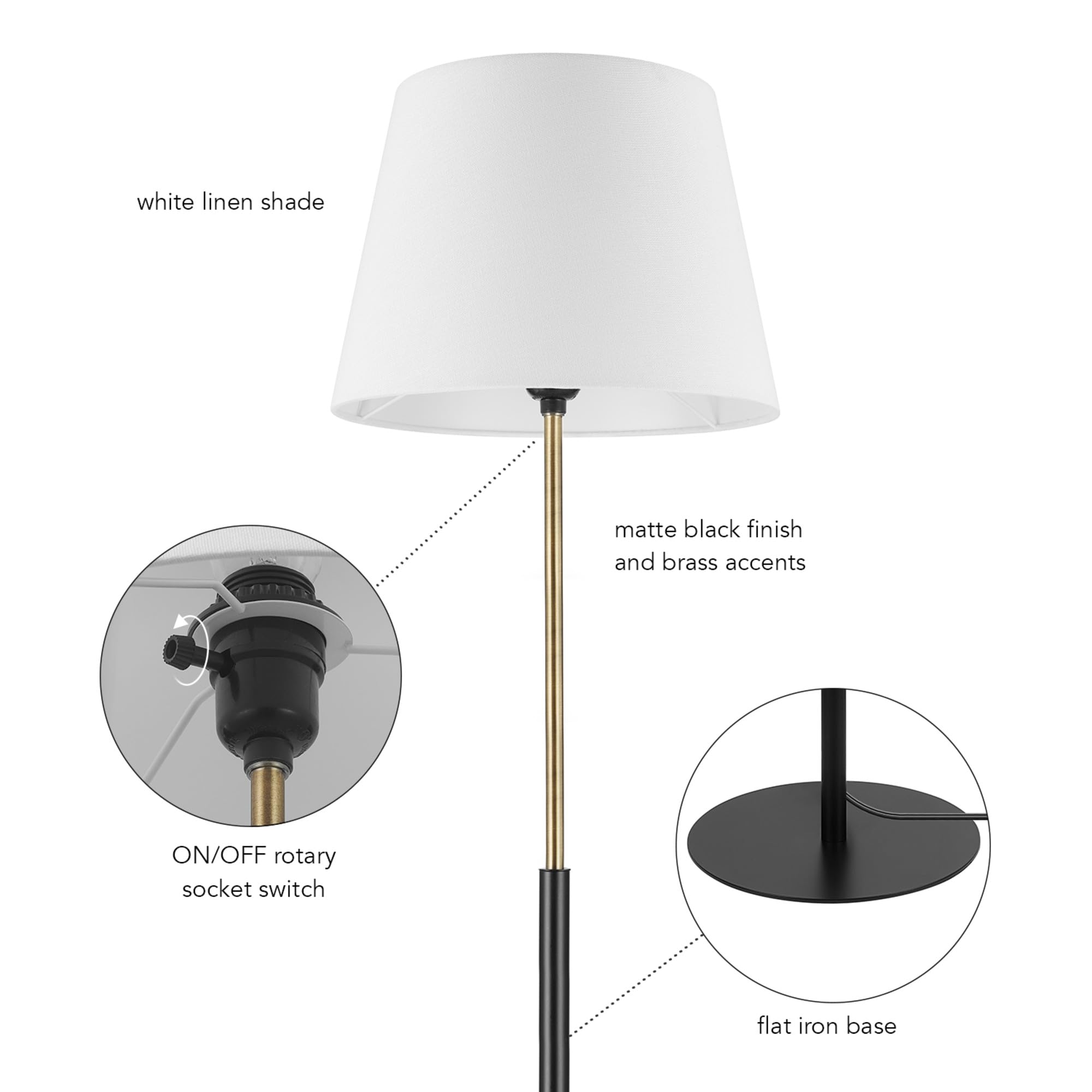 Modern 62 Inch Floor Lamp with Minimalist Design