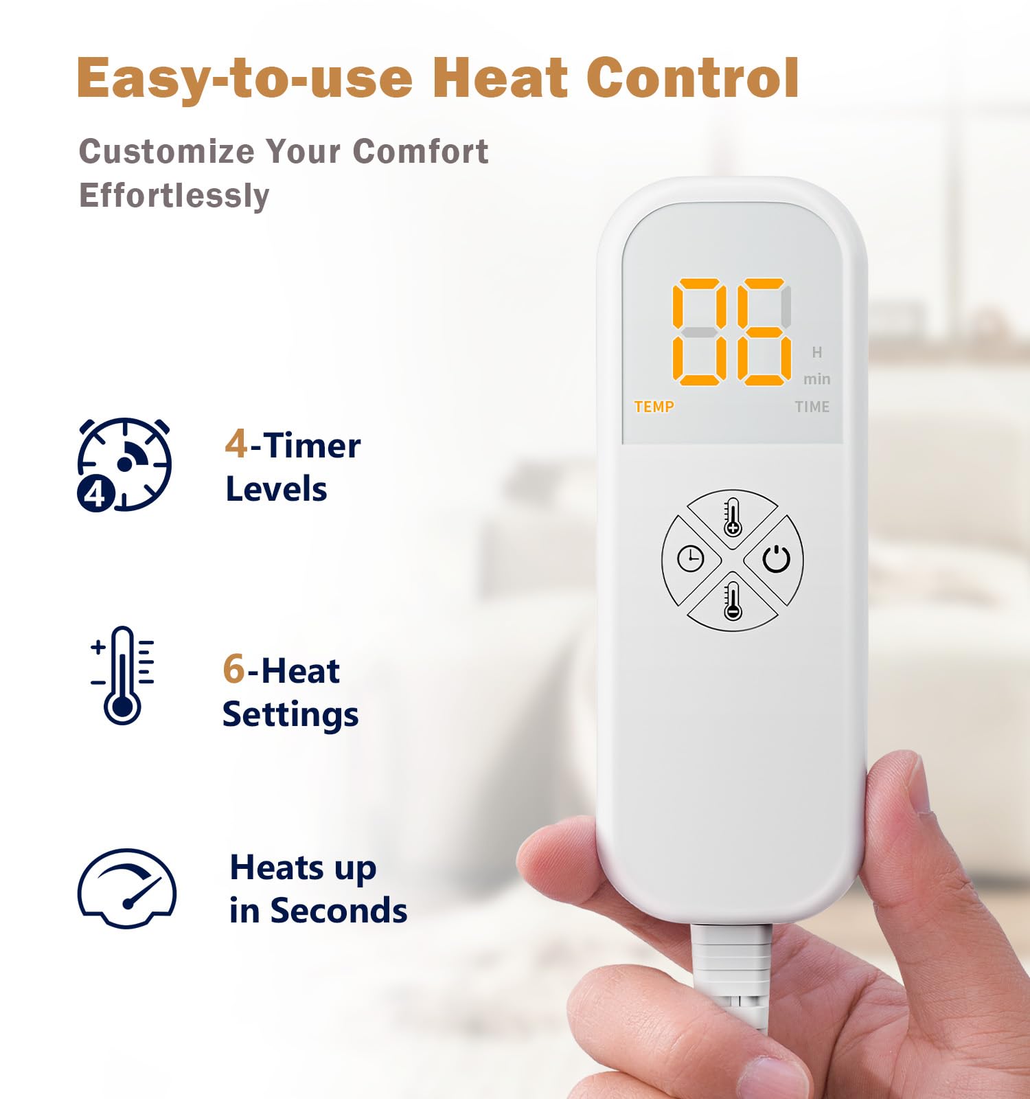 Electric Heating Pad for Back Pain Relief with Auto Off