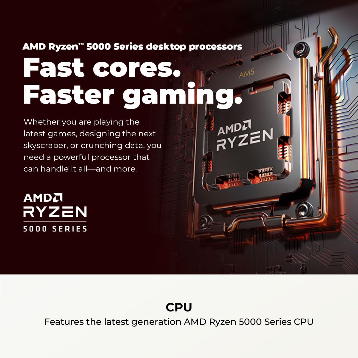 CyberPowerPC Gamer Master Ryzen 5 Gaming PC RX 6400 16GB