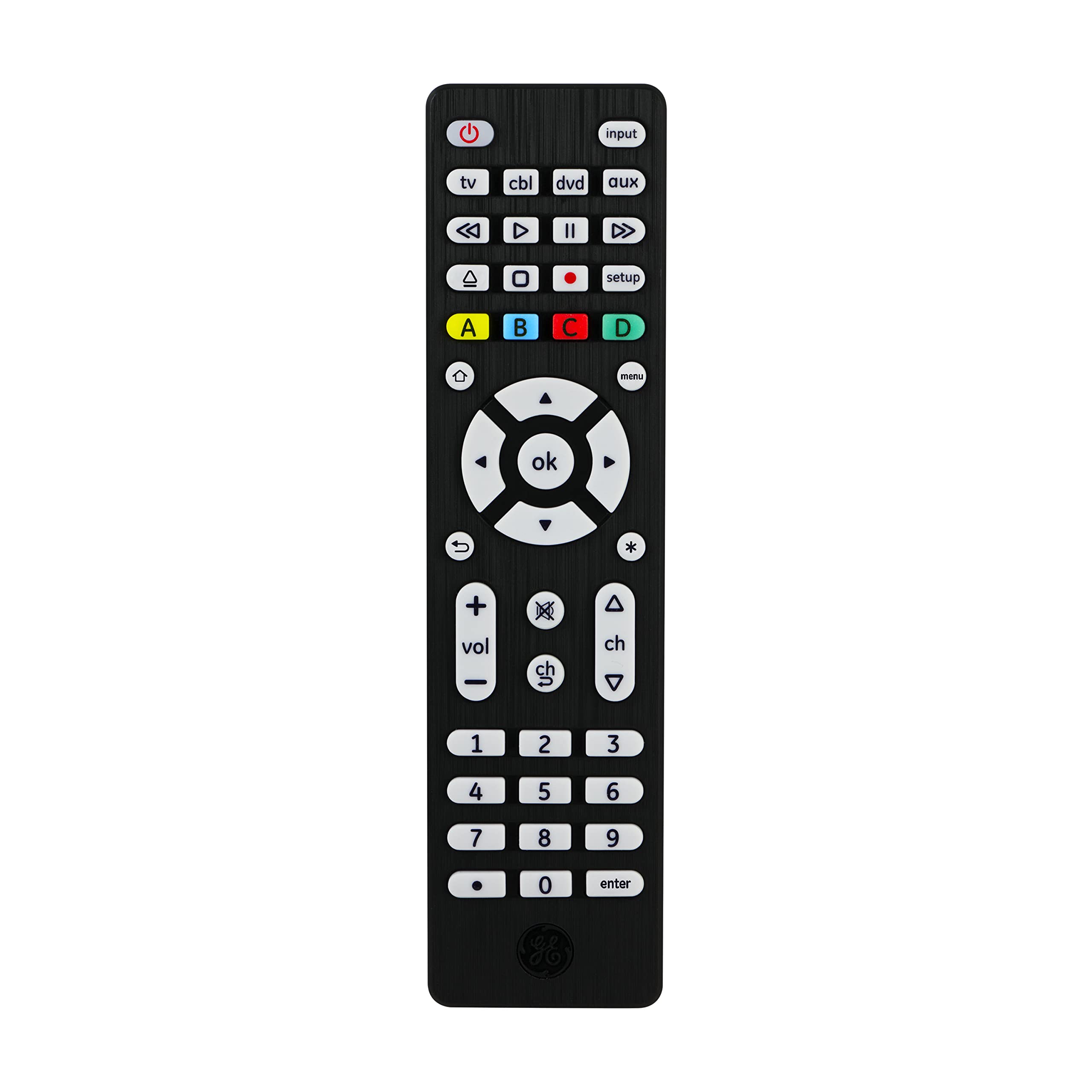 GE Universal Remote Control for 4 Devices Easy Setup