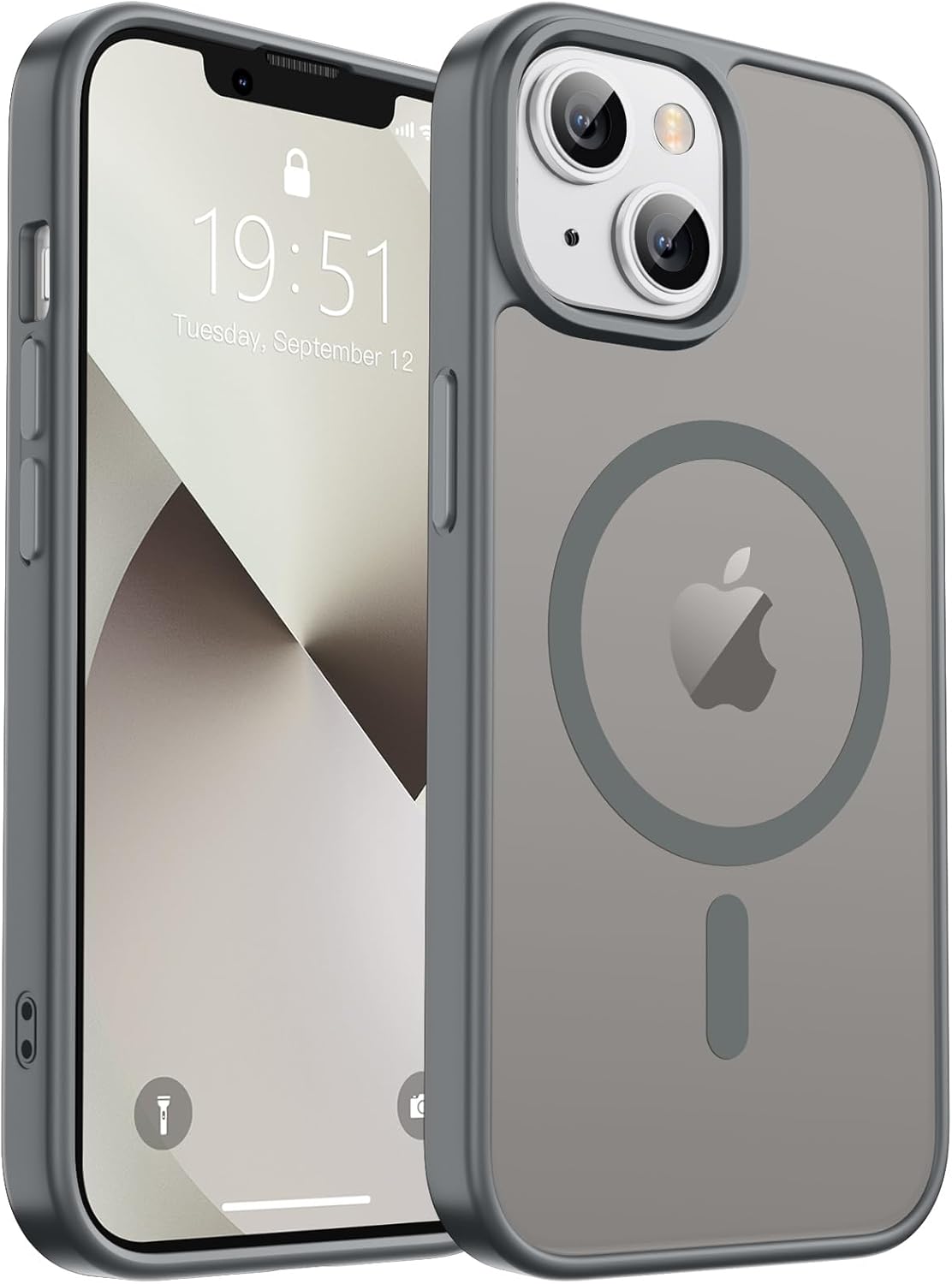 MagSafe Compatible iPhone 14 15 Case Matte Shockproof Anti Scratch Black