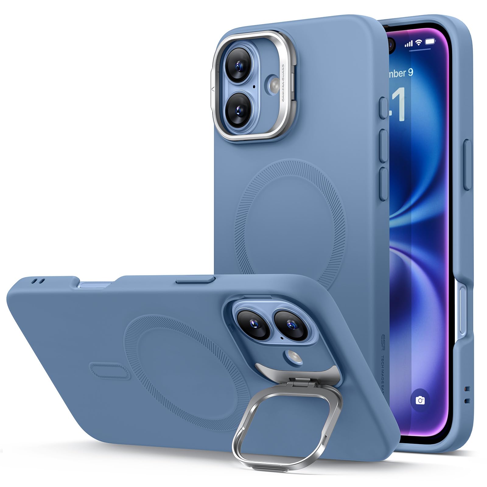 Military-Grade iPhone 16 Pro Max Case with Built-in Stand