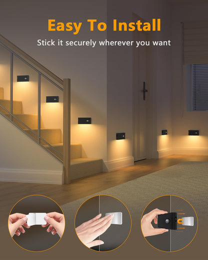 Willed Indoor Stair Lights 4 Pack Rechargeable Night Light