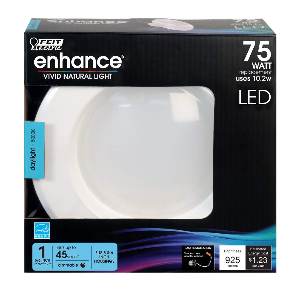 Energy Efficient LED Downlight Retrofit Kit with Adjustable Trim