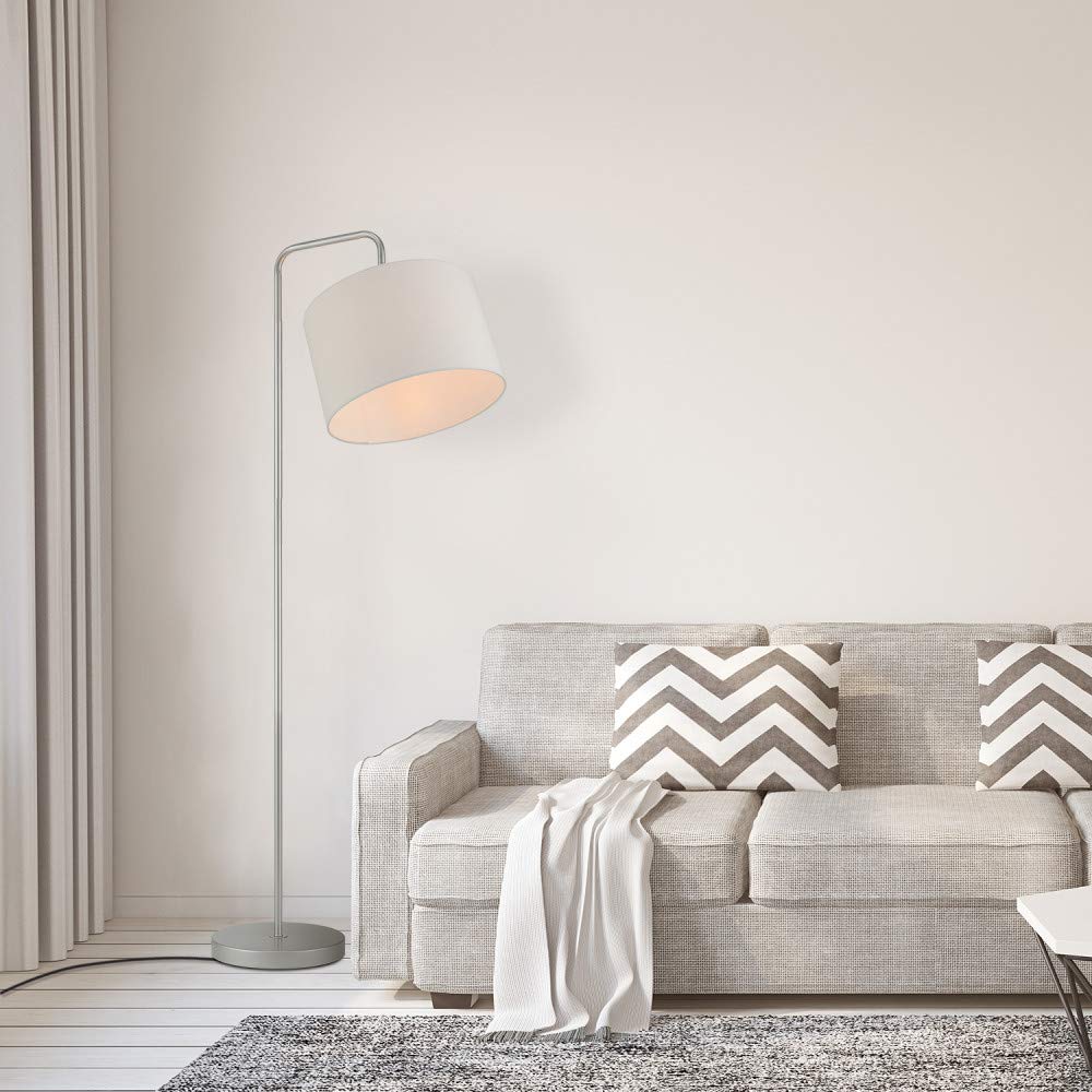 Brass Floor Lamp with White Shade for Modern Decor