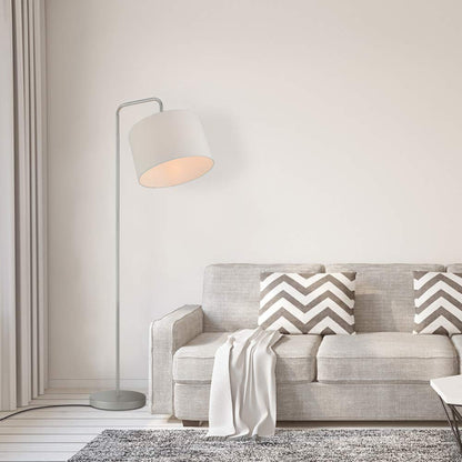 Brass Floor Lamp with White Shade for Modern Decor