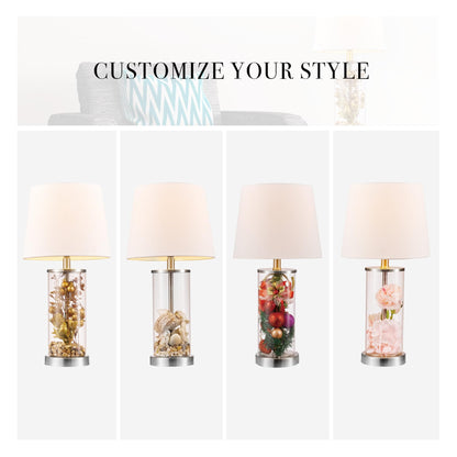 Maya 21 Inch Clear Glass Fillable Table Lamp