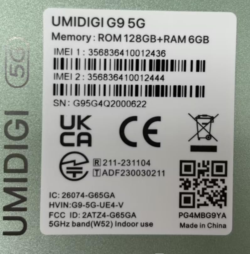 UMIDIGI G9 5G Android 14 Phone 12GB RAM 128GB ROM 50MP Camera 6.75 Inch 90Hz