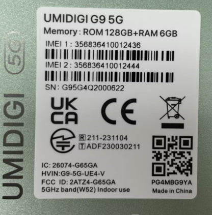UMIDIGI G9 5G Android 14 Phone 12GB RAM 128GB ROM 50MP Camera 6.75 Inch 90Hz