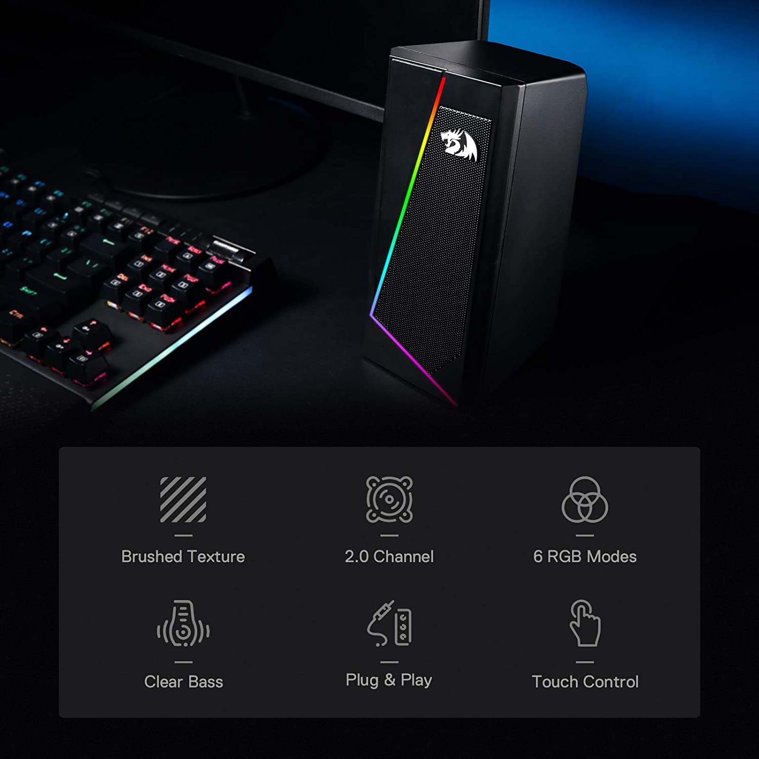 Redragon GS520 RGB Desktop Speakers with Enhanced Sound