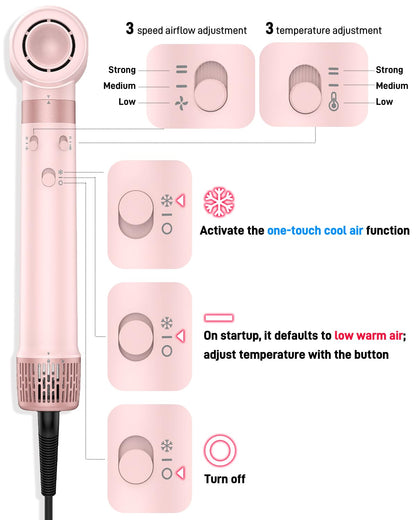 Dual Voltage Hair Dryer Brush for Travel Styling