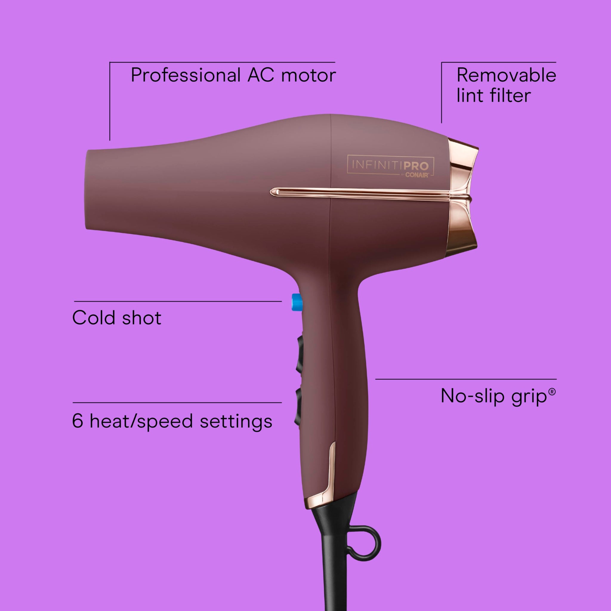 InfinitiPRO Hair Dryer With Diffuser For Faster Drying