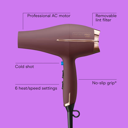 InfinitiPRO Hair Dryer With Diffuser For Faster Drying