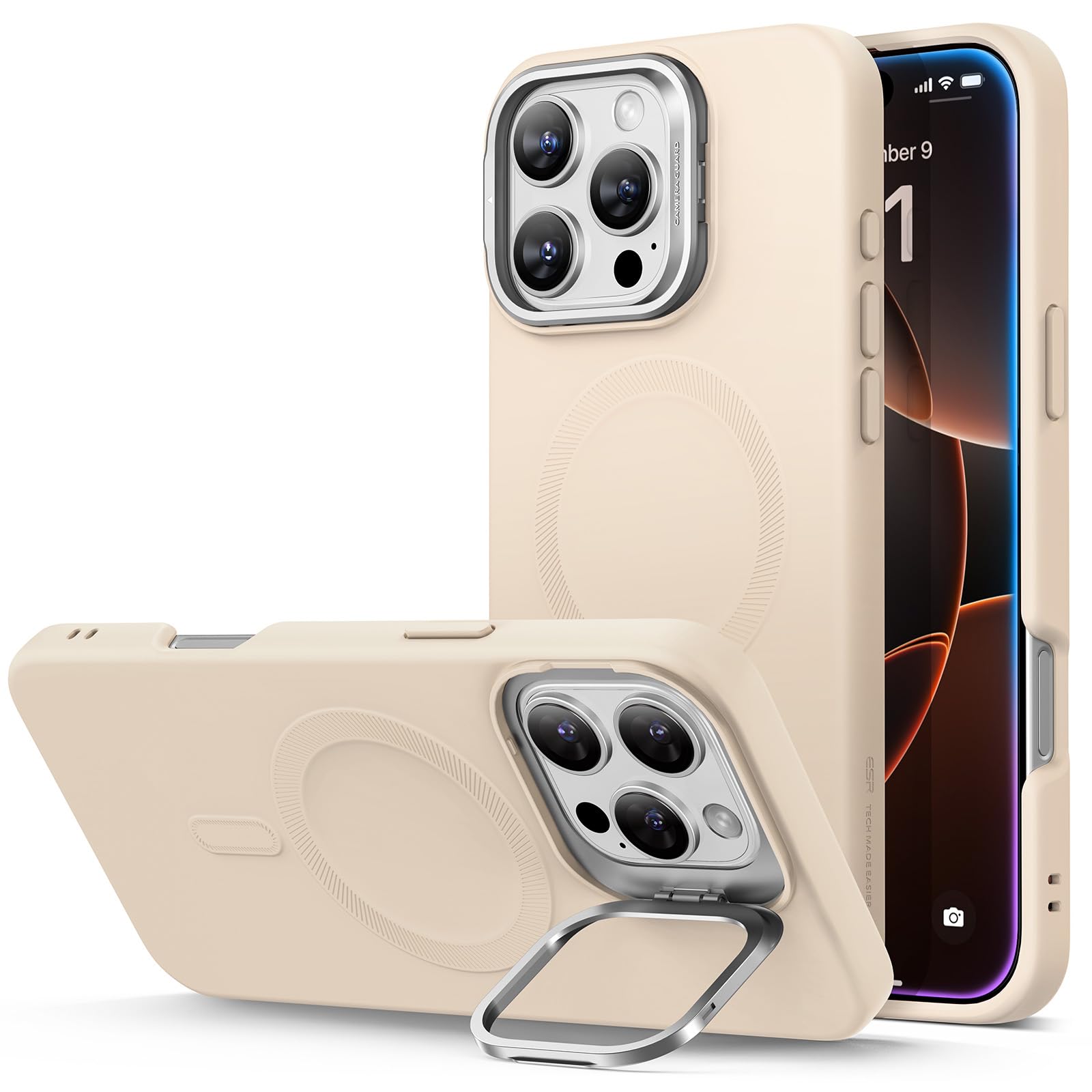 Military-Grade iPhone 16 Pro Max Case with Built-in Stand