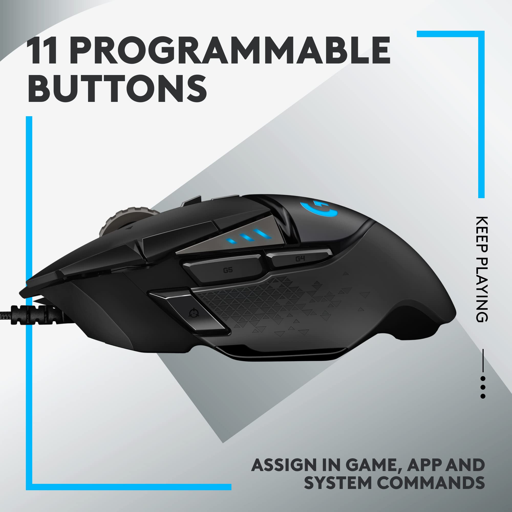 Logitech G502 HERO Wired Gaming Mouse with Adjustable Weights