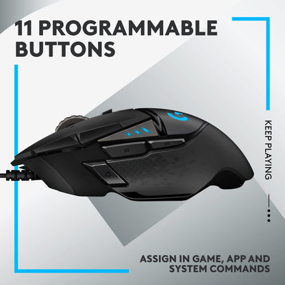 Logitech G502 HERO Wired Gaming Mouse with Adjustable Weights