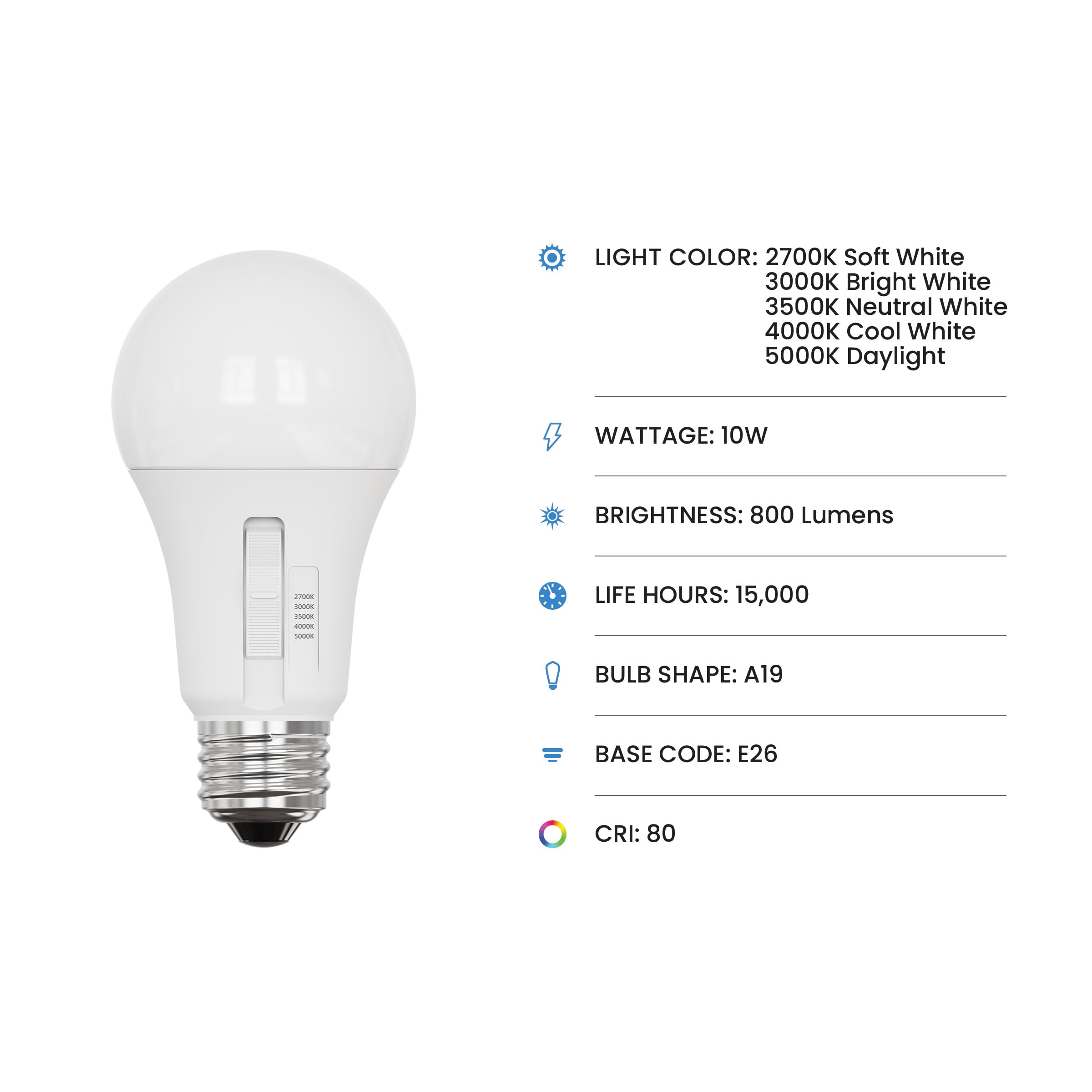 Feit Electric LED Light Bulbs 60 Watt Equivalent Dimmable