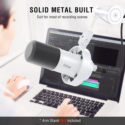 FIFINE Dynamic Microphone XLR USB Podcast Studio Mic