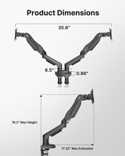 HUANUO Dual Monitor Stand 13 To 32 Inch VESA Desk Mount