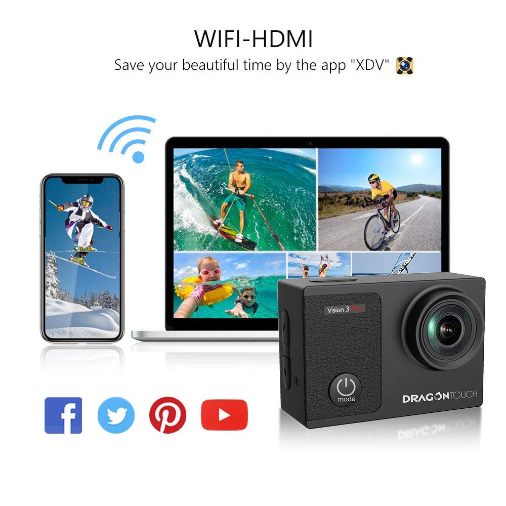4K Waterproof Action Camera with WiFi and Remote