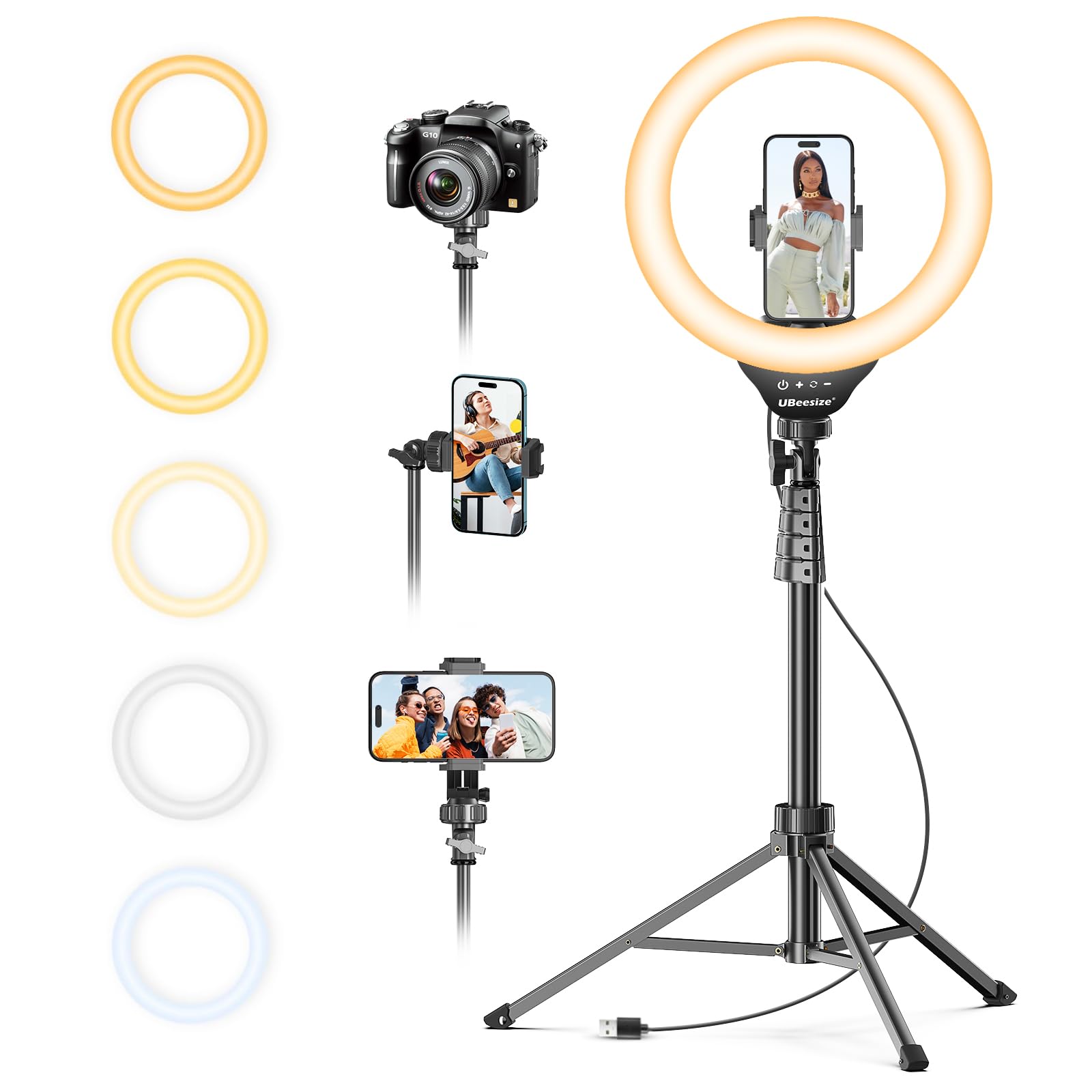 UBeesize 12 Inch Selfie Ring Light with Adjustable Tripod