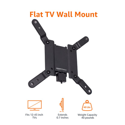 Amazon Basics Full Motion Wall Mount for 26 to 55 TVs Black