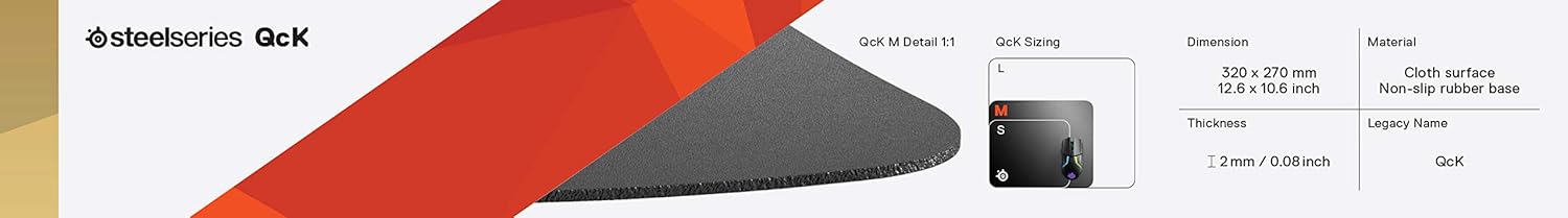 SteelSeries QcK Edge Gaming Mouse Pad Durable Smooth Surface