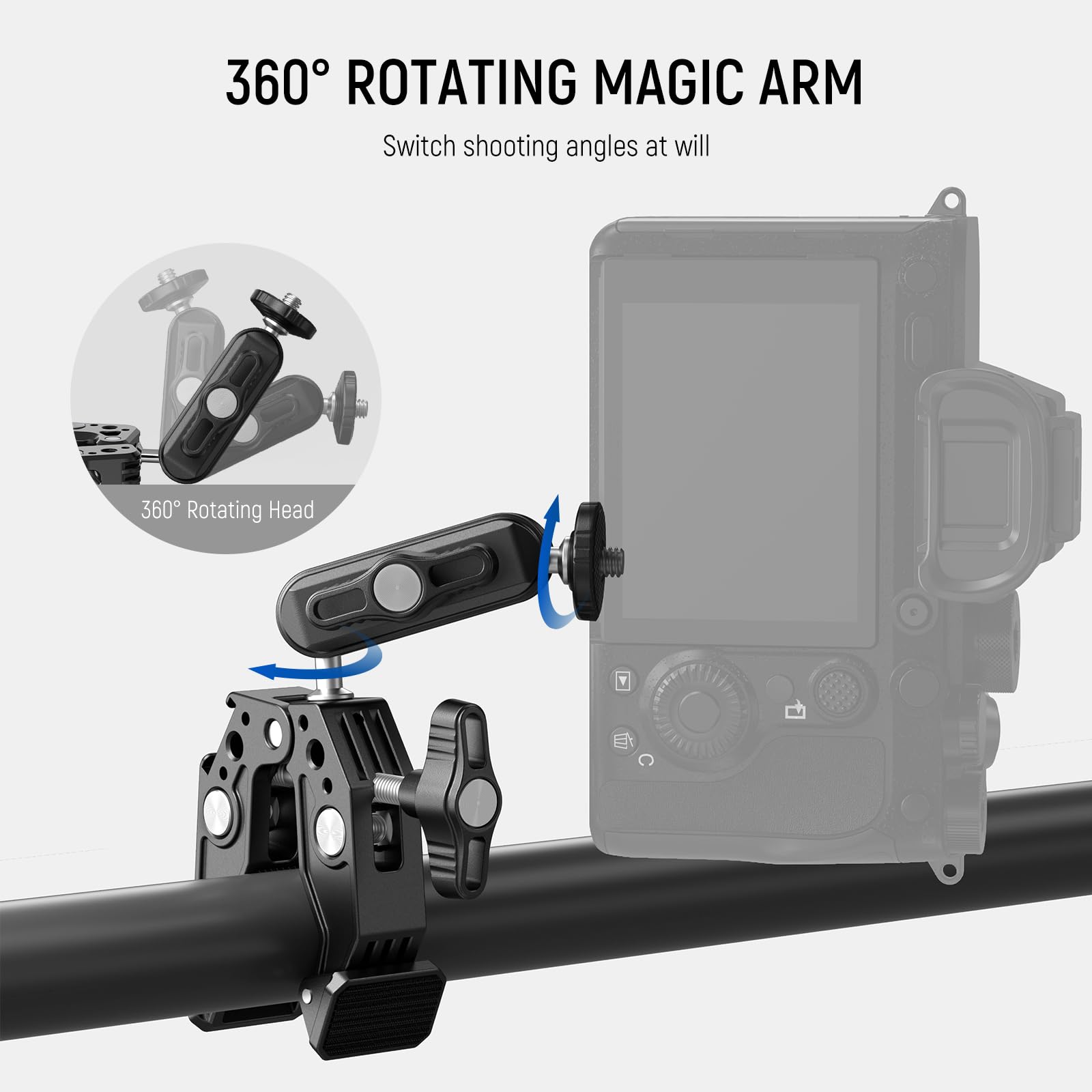 Neewer Super Clamp with Dual Ballhead Magic Arm