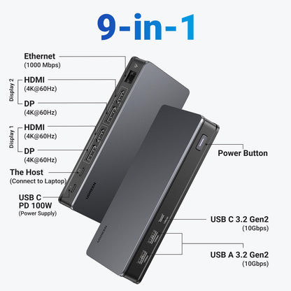 UGREEN Revodok Pro USB C Docking Station DisplayLink 4K60Hz