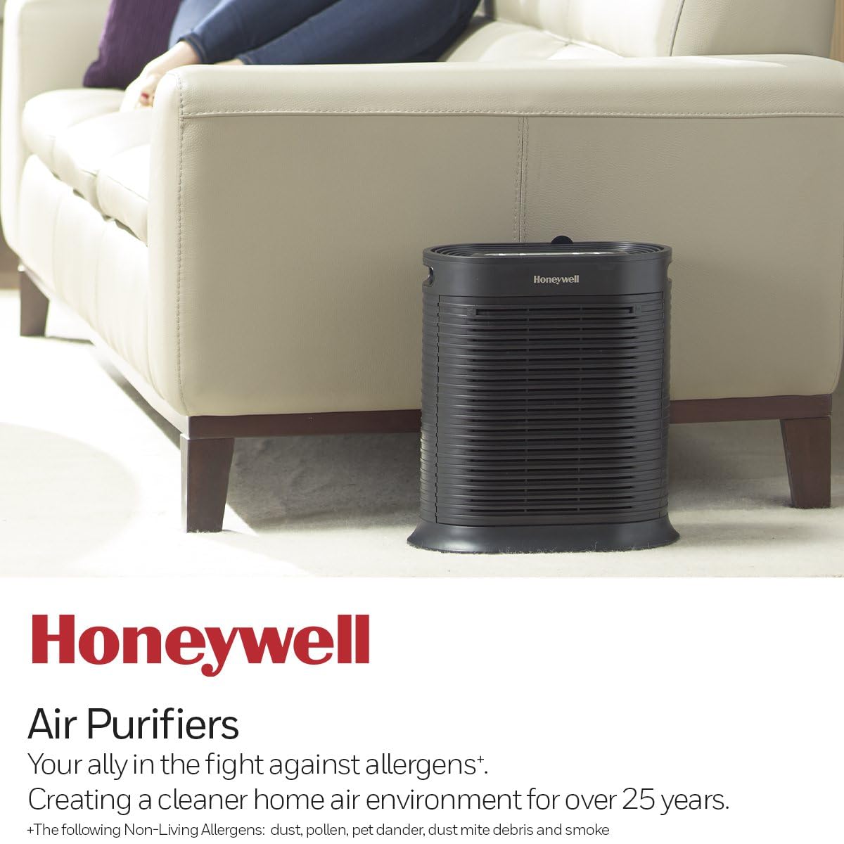 Honeywell HEPA Air Purifier for Large Rooms Reduces Allergens