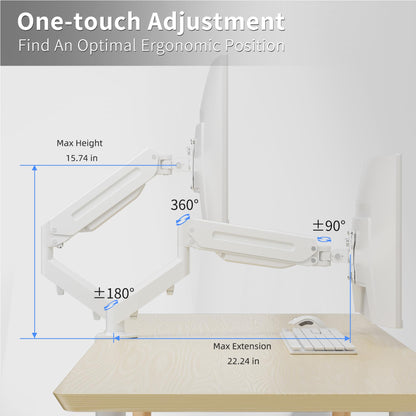 Suptek Gas Spring Monitor Arm Desk Mount Fits 17 to 32 Inch