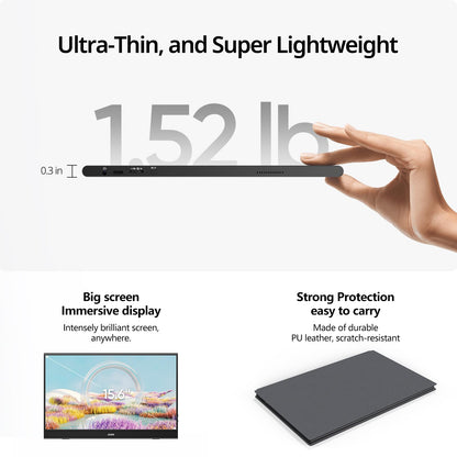 MNN 15.6 Inch Portable Monitor FHD 1080P IPS USB C HDMI