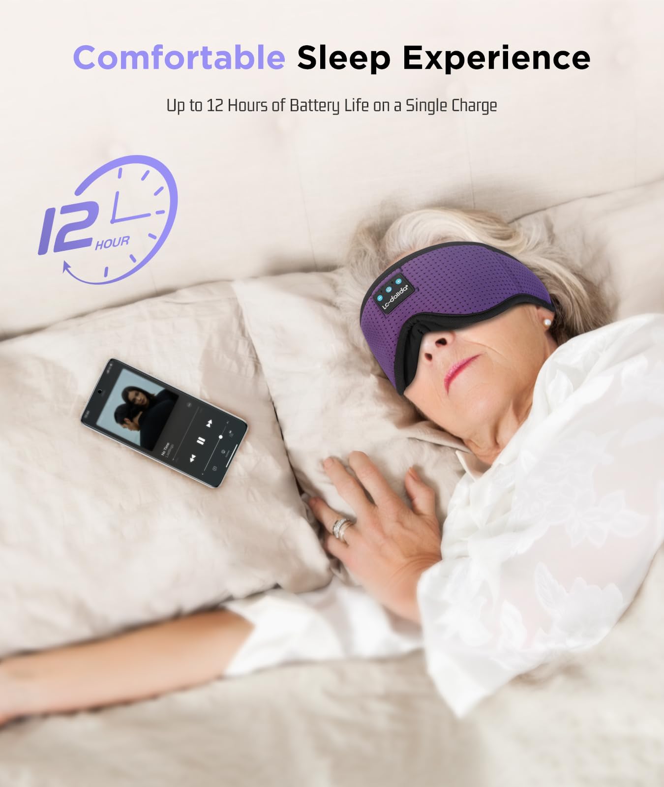 Sleep Headphones Bluetooth Eye Mask for Side Sleepers