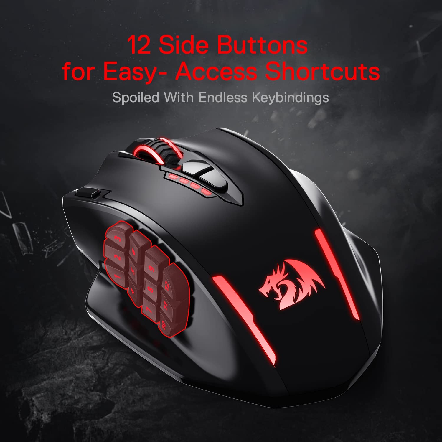 Redragon M908 RGB Gaming Mouse with 12 Programmable Buttons