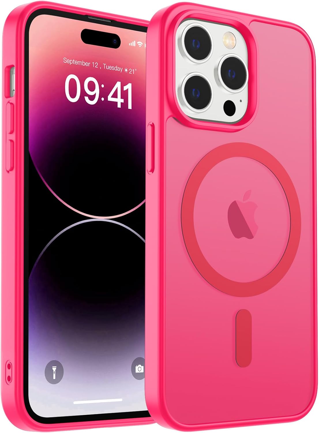 MagSafe Compatible iPhone 14 15 Case Matte Shockproof Anti Scratch Black