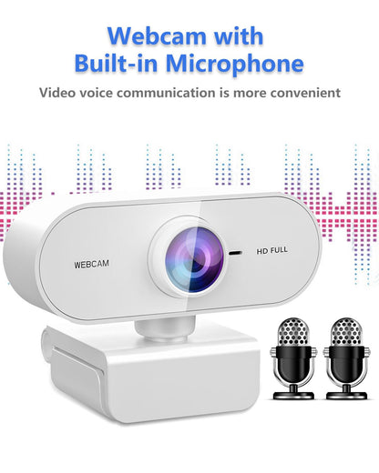 1080P HD Webcam with Microphone for PC Mac Laptops YouTube