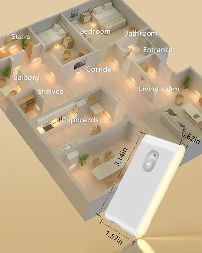Willed Indoor Stair Lights 4 Pack Rechargeable Night Light