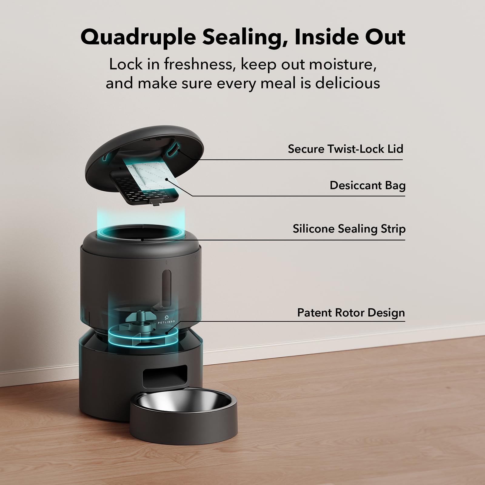 Automatic Cat Feeder with Freshness Preservation and Timed Meals