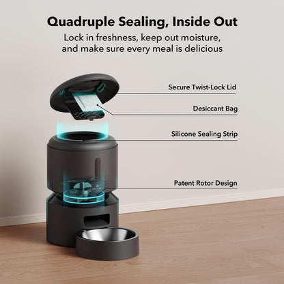 Automatic Cat Feeder with Freshness Preservation and Timed Meals