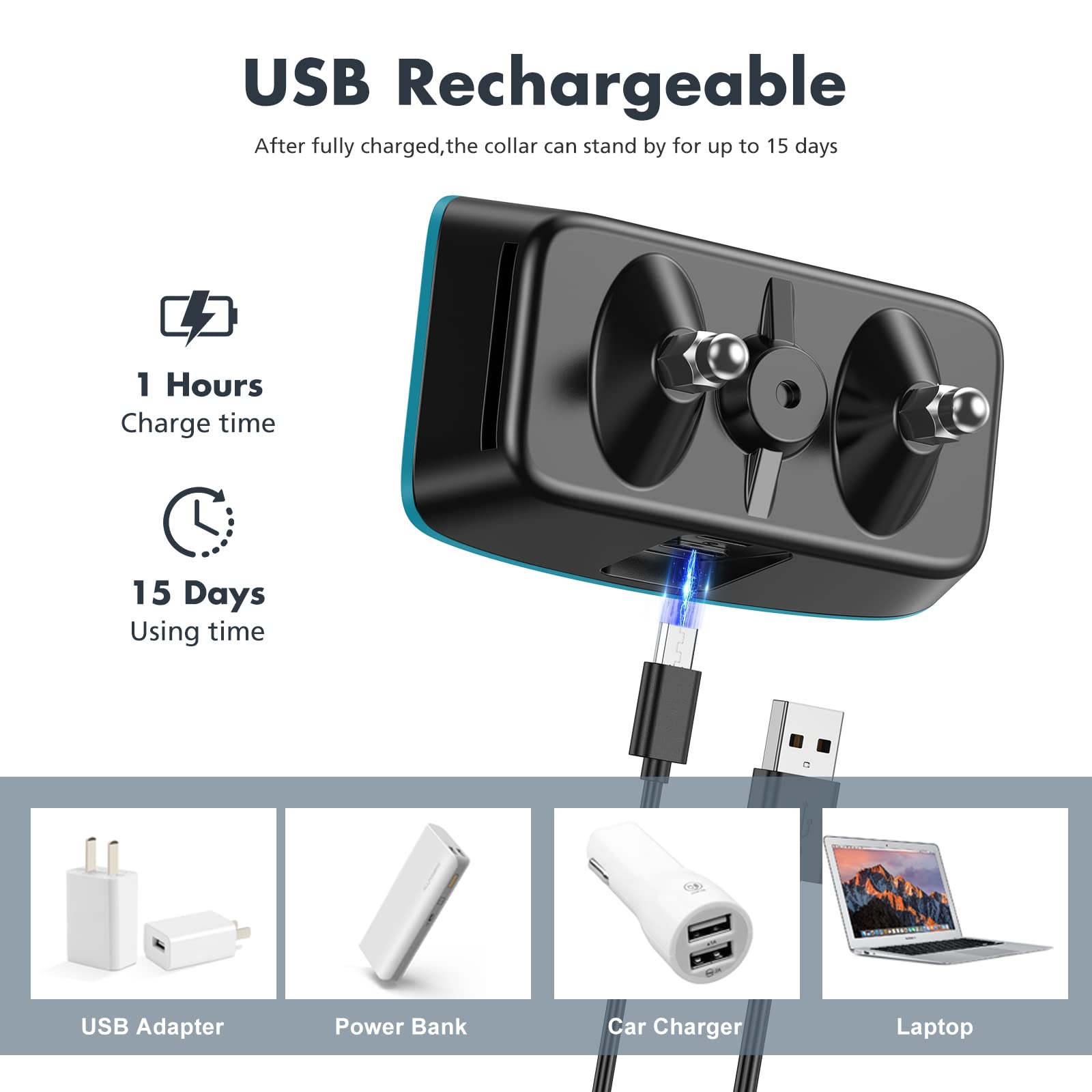 Rechargeable Anti Barking Collar for Dogs with Adjustable Sensitivity